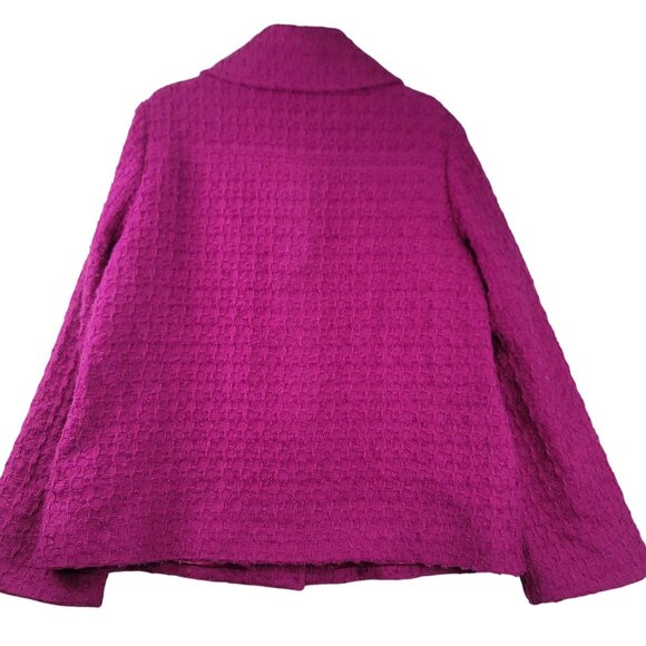 Pendleton Textured Wool Mohair Blend Jacket Button Front Pink Size 16 USA New - Picture 8 of 11